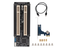 Placa De Expansão Pci E Para Dual Pci Com Led Azul Plug And Play Material Pcb Para Windows