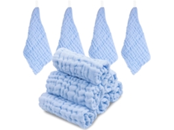 Conjunto de 10 Toalhas de Musselina Reutilizáveis para Bebês 100% Algodão Orgânico AQUAFORGE