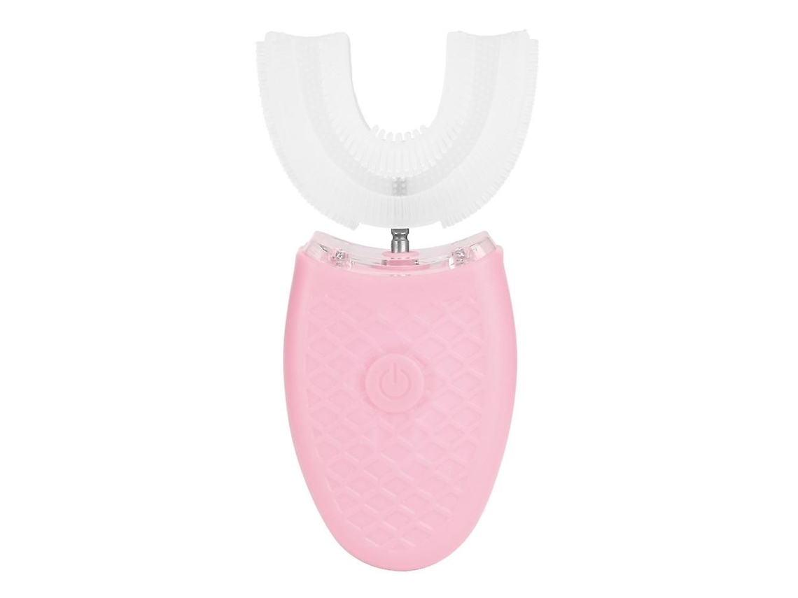 Escova De Dentes Elétrica Ultrassônica Recarregável Em Formato De U Com Cerdas Macias De Silicone Para Clareamento Dental, Cor Rosa, Para Uso Dom