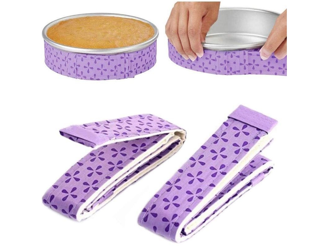 Fita adesiva para bolos 2026, conjunto com 2 peças, material absorvente para um cozimento uniforme e úmido.