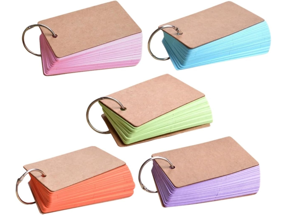 Carnet De Notes Vierge Com Anneau En Fer, 5 Livres De 50 Folhas Em Papel Léger Para Uso Quotidien