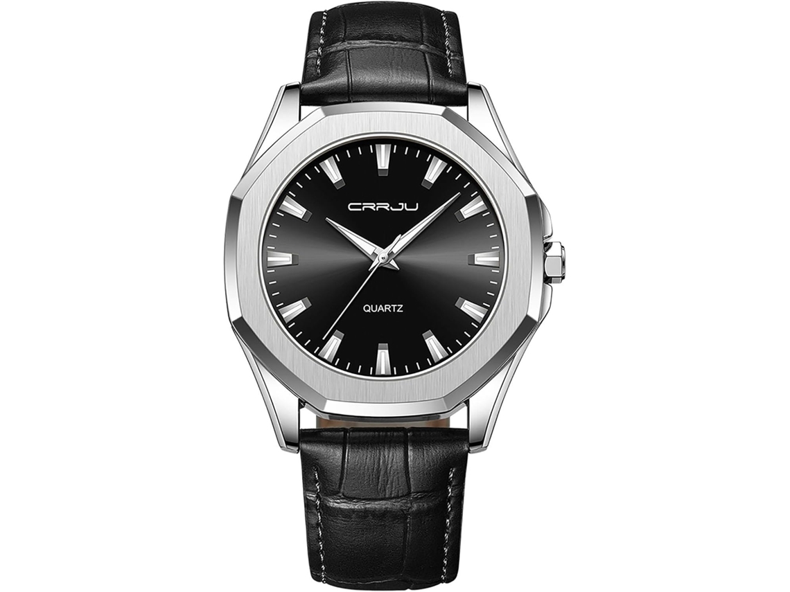 Lurelia Pulseira Para Relógio, Movimento De Quartzo, Luminoso, Couro, Abs, Dourado E Preto