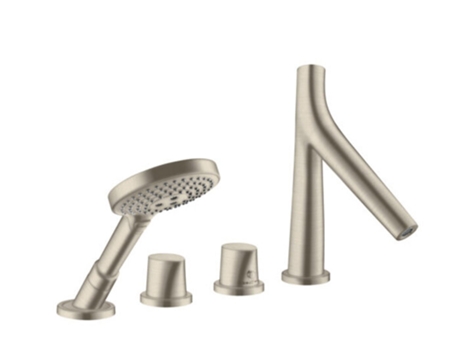 HANSGROHE Axor Starck Organic Misturadora de 4 Furos para Banheira com Termóstato 2 Consumidores Cor: Níquel Escovado