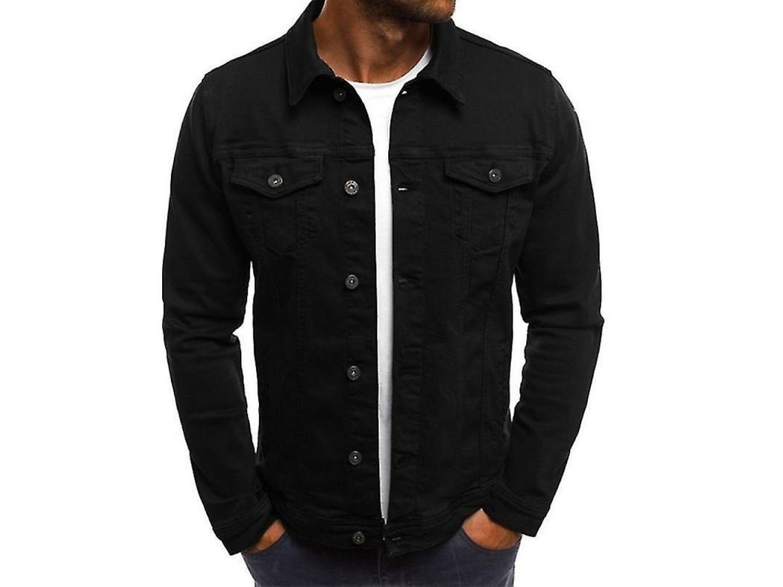 Chaqueta Vaquera Para Hombre Slim Fit Corto Rfn Diseño Fashion Envio Rapido Talla Precisa M Negro