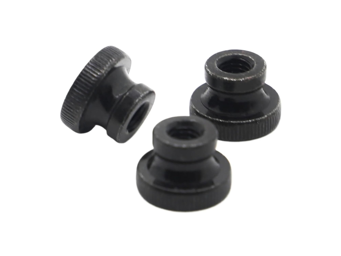 Porca Manual Serrilhada Em Aço Galvanizado Preto M3 M4 M5 M6 M8 M10, 5 Peças