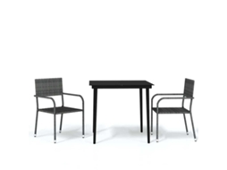 Maison Exclusive - 3 Pcs Conjunto De Jantar Para Jardim Cinzento