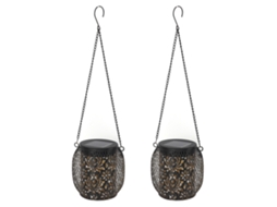 2026 2pcs Lanternas Solares Penduradas Exteriores Ip65 Impermeáveis Lâmpada de Ferro Forjado Decorativa para Jardim Pátio Pátio Gramado
