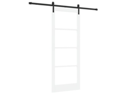 Conjunto 1 Porta Deslizante Vidaxl Branco Madeira De Pinho Maciça (83 X 211 Cm)
