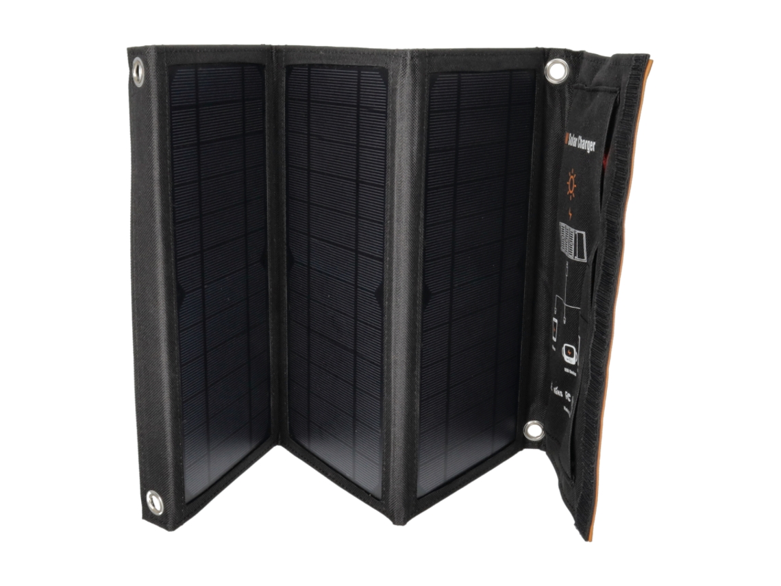 Painel Solar Portátil 21W 18V Dobrável Carregador Solar com 2 Portas Usb Monocristalinas Kit