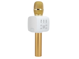 Aetheria microfone Sem Fio Bluetooth Karaoke Portátil com Suporte para Celular Multifuncional Dourado