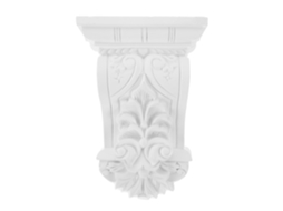 Console Decorativa Europeia De 18,5 Cm Esculpida Em Pu, Acabamento Branco, Estilo