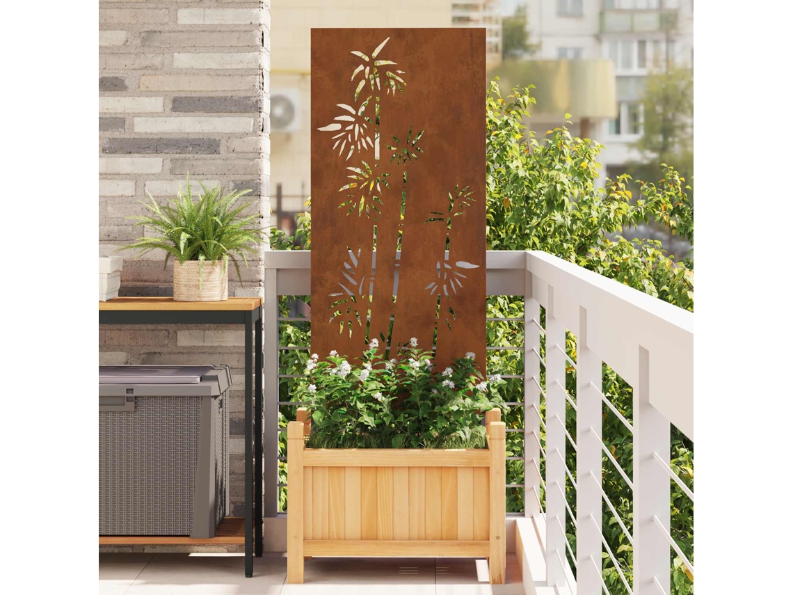 Vidaxl Tela De Privacidade Para Jardim Ferro Enferrujado 50 X 140 Cm