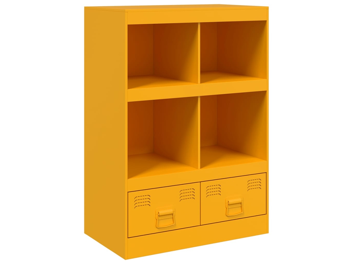 Aparador Alto 67x39x95 Cm Aço Amarelo Mostarda MAISON EXCLUSIVE