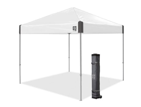 Abrigo de Campismo E-Z UP Instantâneo Estrutura Cinzenta de Aço + Tampo Branco