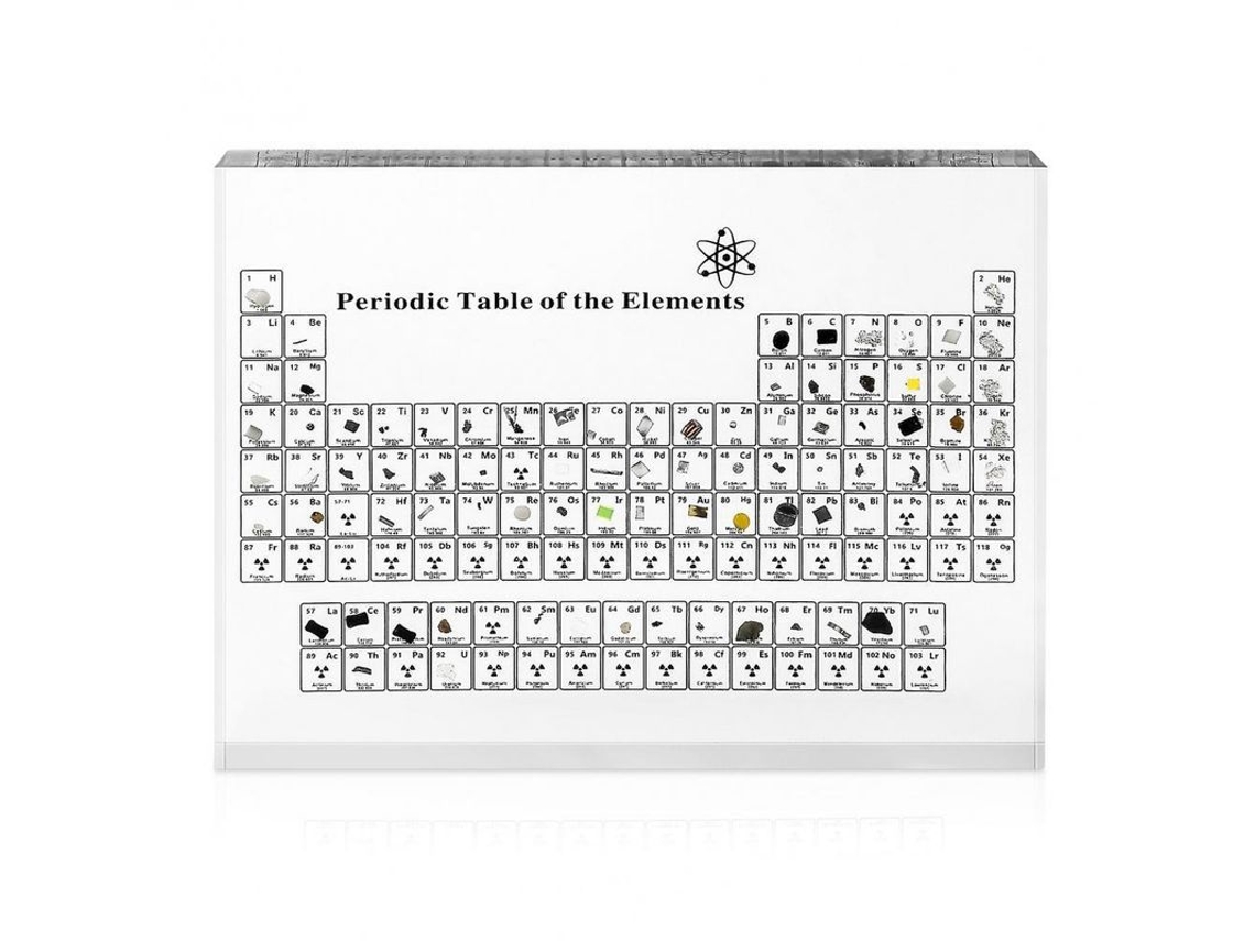 Tabla Periódica De Elementos Con Muestras Reales Vidrio Decorativo 3 Tamaños Gkk 15 Cm