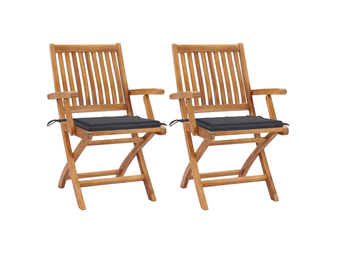 Folding Chair, Folding Chairs Vidaxl Antracite Teca (n/a)