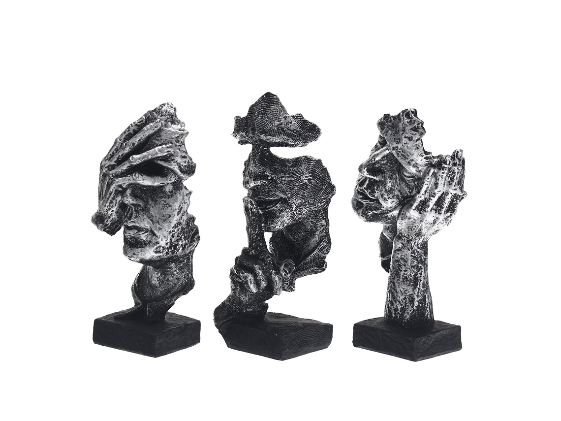 Estátua de Resina Moderna 16.5 Cm Escultura Abstrata Artesanato Arte Decoração para Casa MDUG
