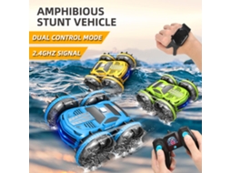 Mali carro de Stunt Rc Anfíbio 2 em 1 Barco Rc com Luzes Led Controle por Relógio Brinquedo para Crianças