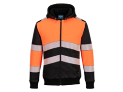 Moletom De Inverno Pw3 Com Capuz E Zíper - Alta Visibilidade Laranja E Preto / Gg