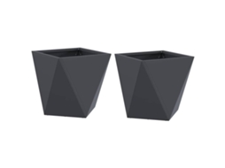 Conjunto 2 Caixa De Vaso Vidaxl Antracite Aço (30 X 30 X 30 Cm)