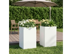 Vidaxl Vaso De Jardim 2 Unid. Branco 40 X 40 X 50 Cm