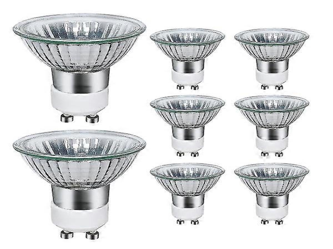 Lurelia Pack De 8 Lâmpadas Halógenas Gu10 35w 220v 2800k 700lm, Branco Quente, Regulável, Cápsula Transparente, Cozinha