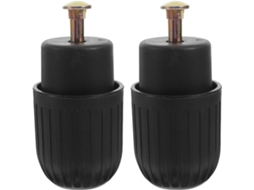 Conjunto de 2 peças com botões e rodízios de plástico preto para cadeira giratória