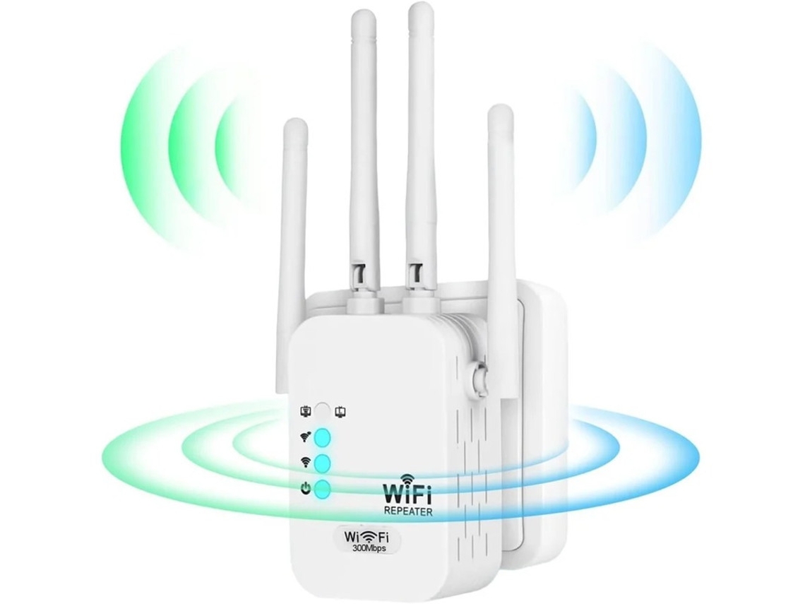 Repetidor Wifi, Poderoso Amplificador De Sinal Wifi, 4 Antenas, 2 Portas Lan, Extensor Wifi Para Casa E Escritório, Cobertura De Até 300m², Yizhood