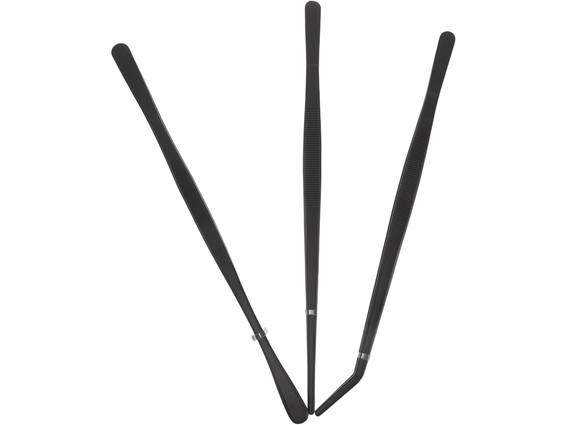 Pinças Para Churrasco Villcase, Resistentes E Robustas, Conjunto De 3, Em Aço Inoxidável Preto, Para Cozinha E Encontros