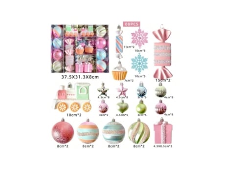 Conjunto De Bola De Natal Ww 24 Conjunto De Doce Com 80 Unidades Igvtrade