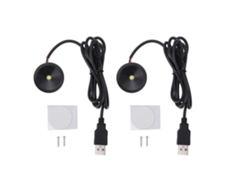 2pcs Mini Spot Led Indoor Alumínio USB 5v Luz de Acento para Quadros Joias Vitrines | S/MARCA