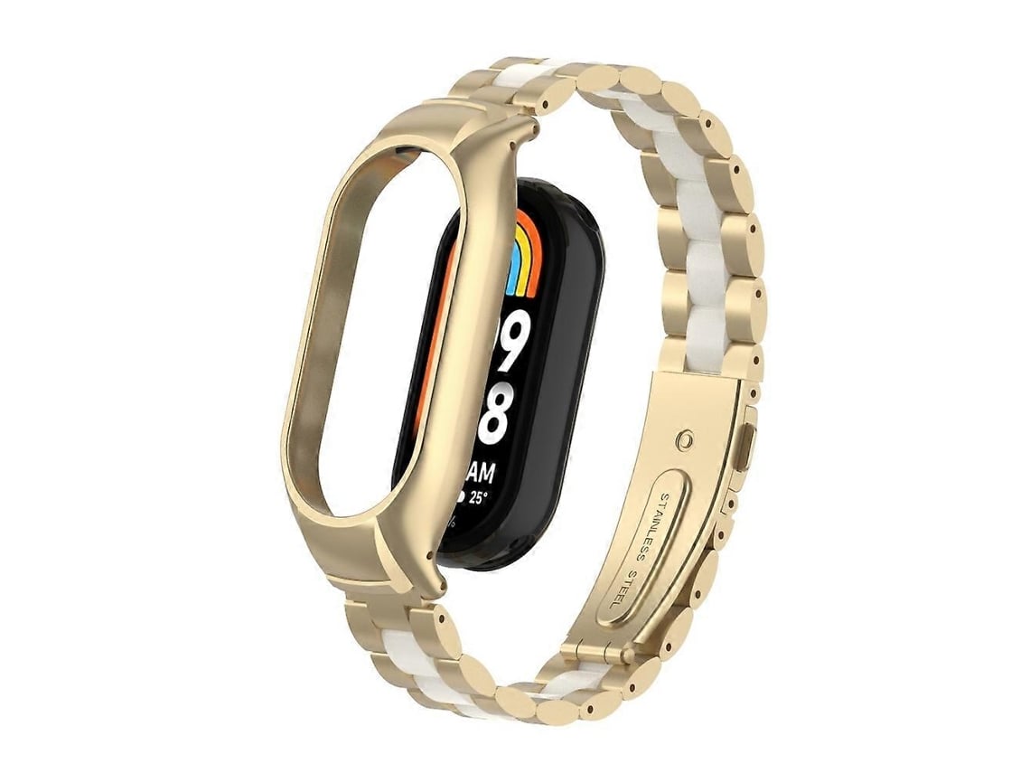 Caixa Metálica Integrada + Pulseira De Três Contas Para Xiaomi Mi Band 8