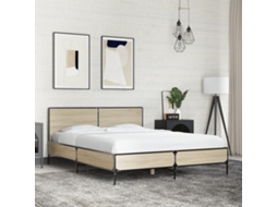 Estrutura De Cama 140x200 Cm Derivados Madeira/metal