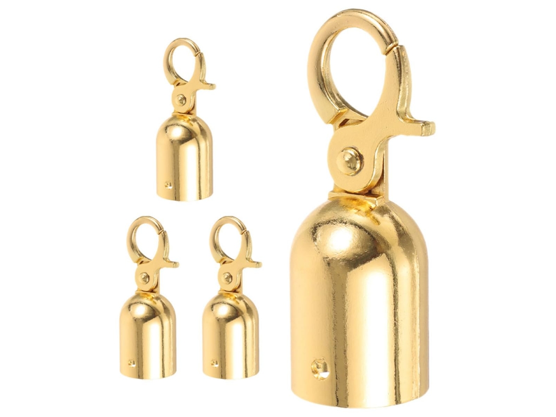 Kit De 4 Ganchos De Aço Inoxidável Dourados Para Cordão, Design Elegante E Fácil Instalação Para Barreiras De Segurança