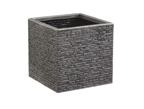 Vaso Strata Ardósia 39 X 38 X 40 Cm Cinzento Plástico Quadrado