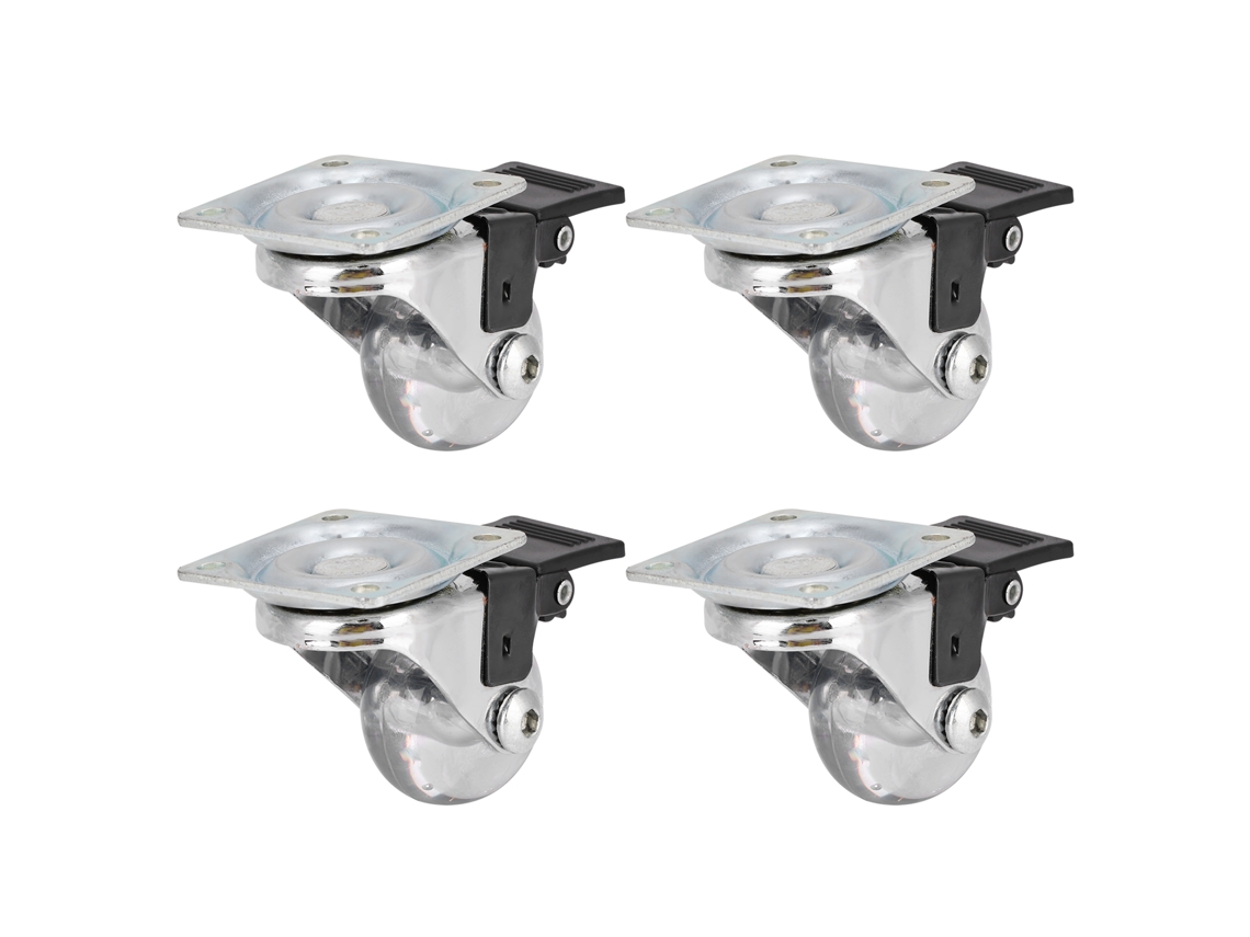 Laxiscreed Conjunto De 4 Rodas De Freio Transparentes Com Rolamento 360° Para Maior Praticidade