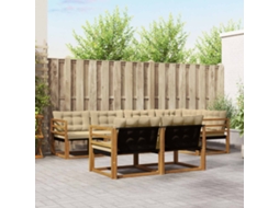 Vidaxl Conjunto De Sofás Para Exterior 7 Unid. Natural E Bege