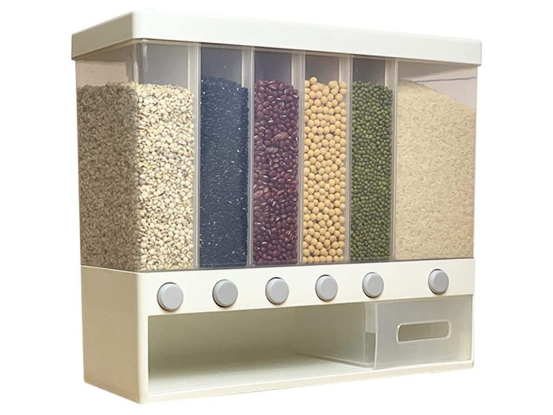 Distribuidor De Alimentos Secos Montado Na Parede, Solução De Armazenamento Hermético Que Garante Frescor, Mecanismo De Distribuição Automático Para U
