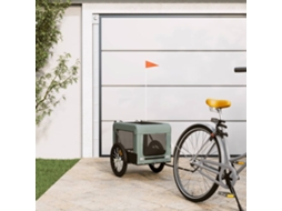 Vidaxl Reboque De Bicicleta P/ Animais Tecido Oxford/ferro Cinza/preto