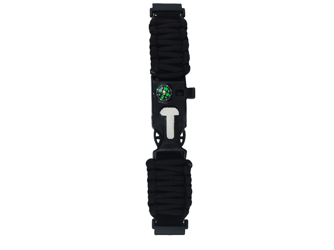Pulseira Trançada de Nylon para Amazfit com Bússola 22mm Metal Loop Preta
