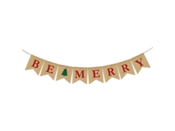 Banner de Juta Feliz Natal - Enfeite de Árvore de Natal - Bunting Feriado - Interior e Jardim S/MARCA