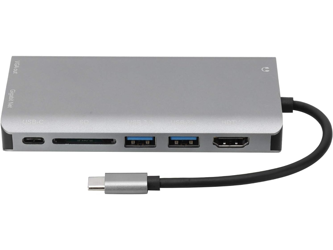 Hub Multifuncional 8 Em 1 Com Usb 3.0 De Alta Velocidade Para