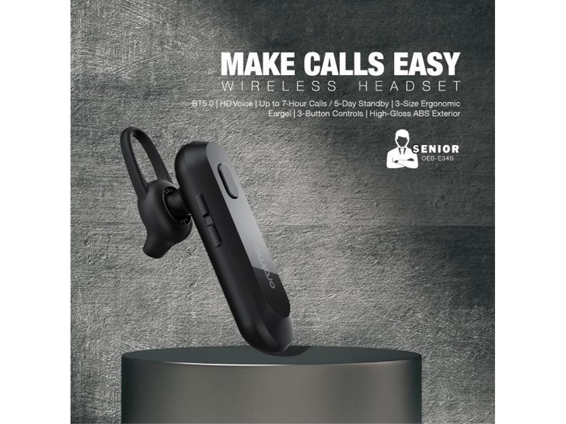 Oraimo Fones De Ouvido Bluetooth 5.0 Sem Fio Para Conversa Unilateral Com Longa Autonomia