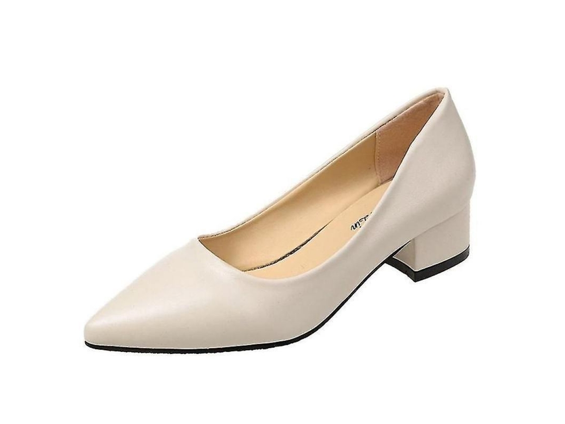 Sapatos femininos fechados, confortáveis e antiderrapantes, tamanho 40 bege.
