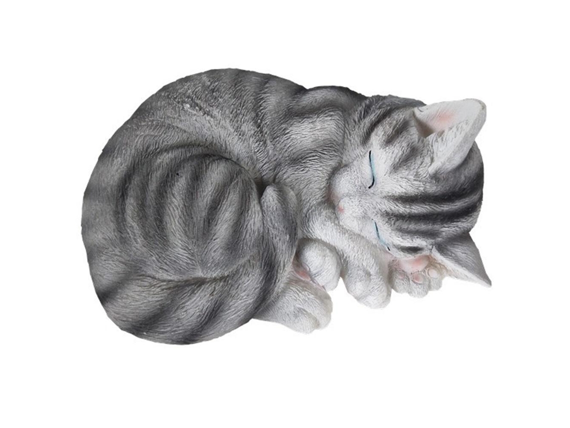 Artesanato de Resina Gato Dormindo Decoração Jardim Casa Presente