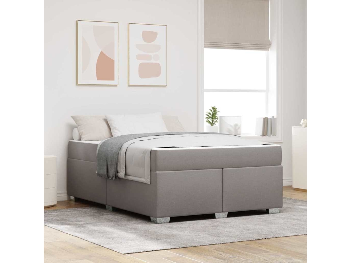 Vidaxl Estrutura Da Cama Cinzento-acastanhado 160 X 200 Cm Tecido