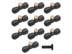Kit de bicos nebulizadores plugues de aspersão em T para irrigação de jardim de baixa pressão ao ar livre