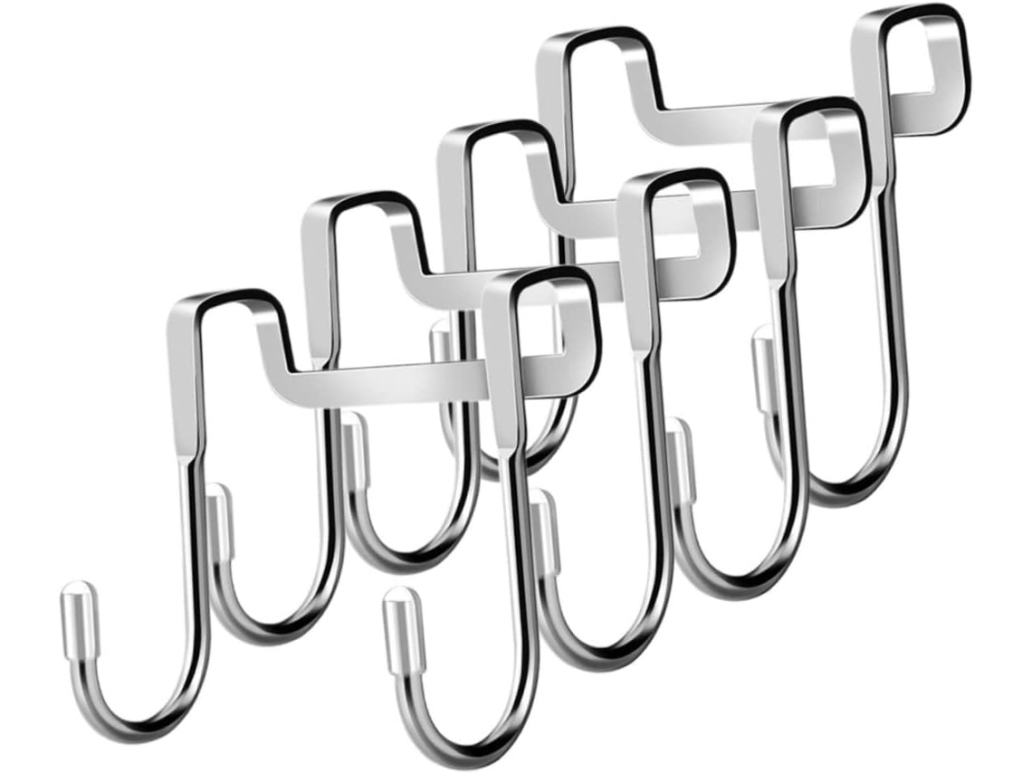 Conjunto De 4 Ganchos Duplos Para Porta De Banheiro, Suporte De Toalha E Porta Dos Fundos.