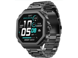 Relógio inteligente Bestvite T63 com tela AMOLED de 1,43" e Bluetooth, com sensor de frequência cardíaca e oxigênio no sangue, notificações push e modo multiesporte, preto.