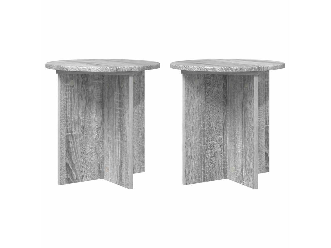 Conjunto 2 Suporte Moderno Para Plantas Vidaxl Cinzento Derivados De Madeira (40 X 40 X 40 Cm)